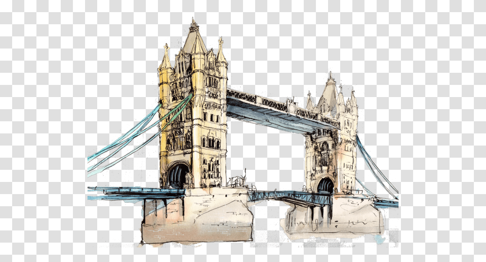 Bridge Clipart Aesthetic London Stickers, Building, Architecture, Arched, Arch Bridge Transparent Png