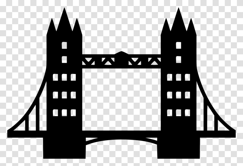Bridge Icon Tower Bridge Icon, Building, Fence, Gate, Silhouette Transparent Png