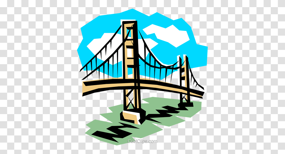 Bridge Royalty Free Vector Clip Art Illustration, Building, Suspension Bridge, Rope Bridge Transparent Png