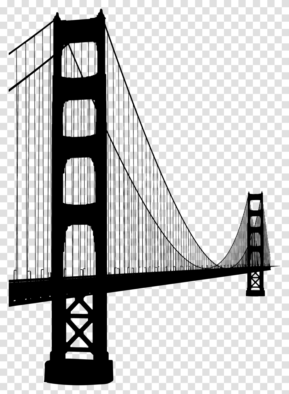 Bridge Silhouette Golden Gate Bridge, Gray Transparent Png