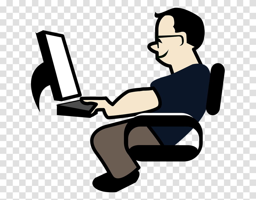 Bridge The Fall Between You And Users, Sitting, Pc, Computer, Electronics Transparent Png
