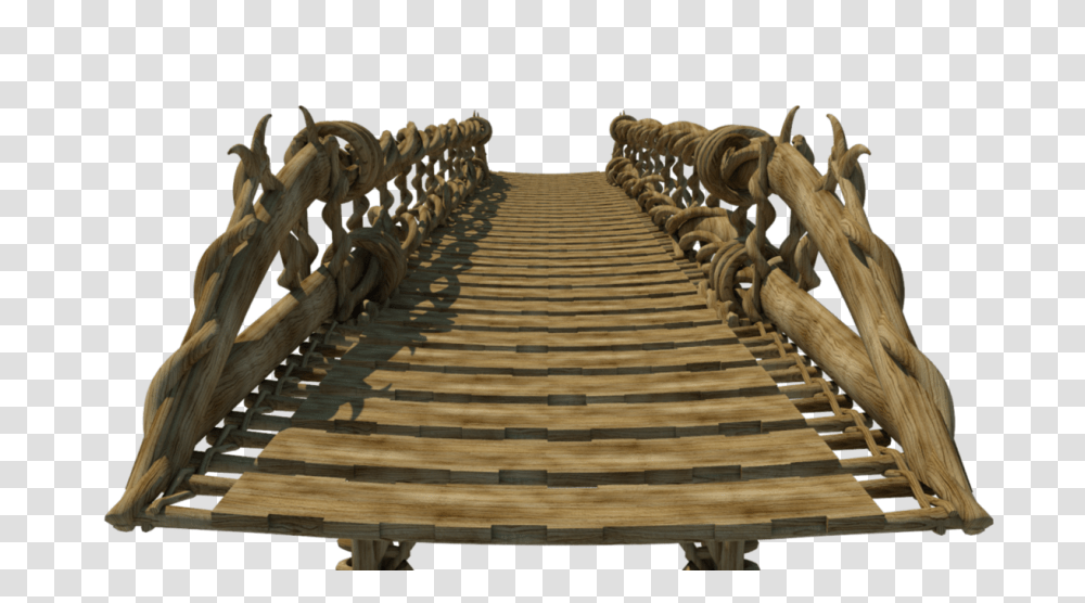 Bridge, Transport, Wood, Handrail, Bird Transparent Png