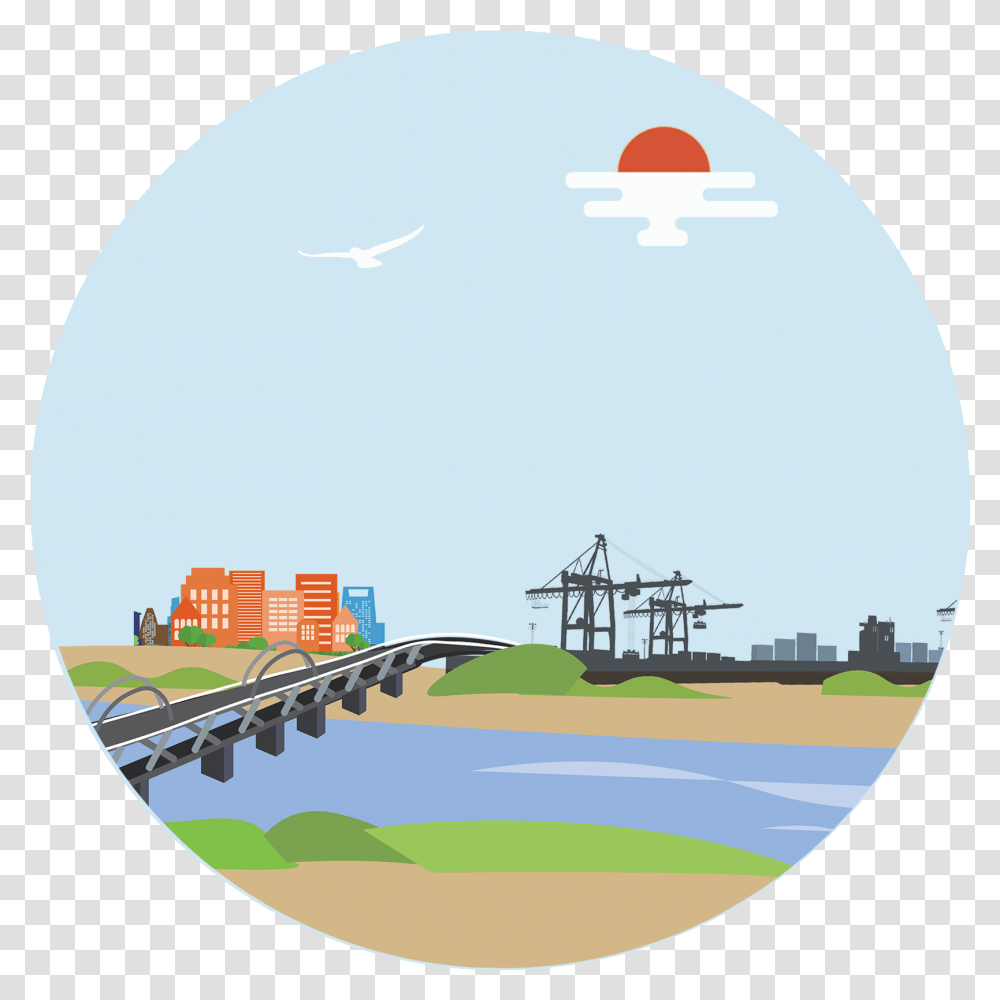 Bridge Vector Illustration, Power Lines, Cable, Electric Transmission Tower, Balloon Transparent Png