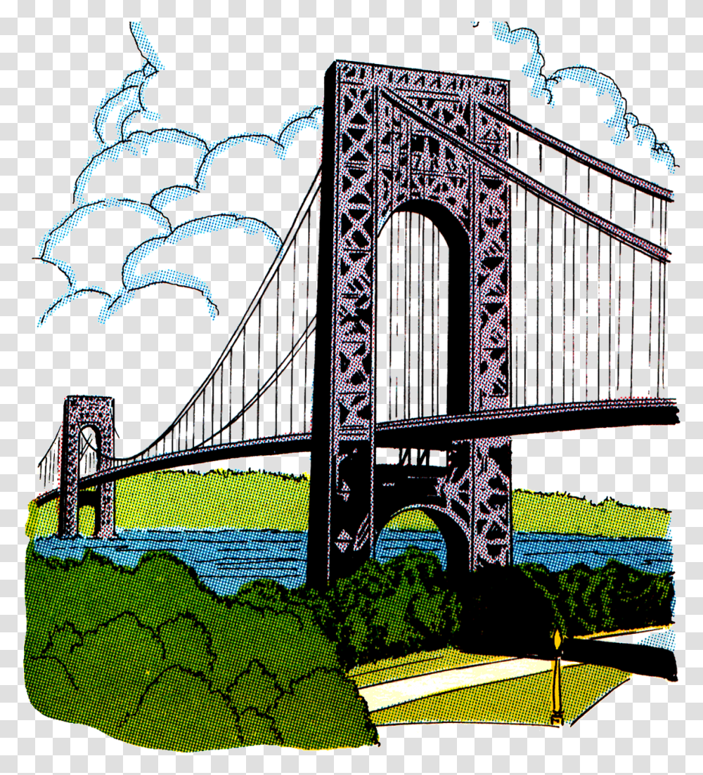 Bridge Vintage Clip Art Free Picture Puente 3 2, Gate, Building, Handrail, Banister Transparent Png