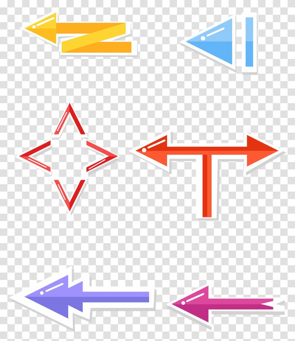 Bright Arrows Cartoon Colorful And Vector Graphics, Symbol, Label, Text, Star Symbol Transparent Png