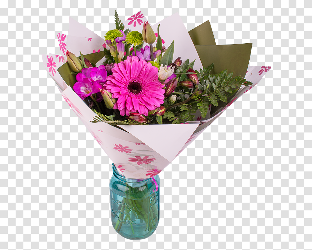 Bright Bold Vivid Stimulating Hand Tied Flower Bouquet Bouquet, Plant, Flower Arrangement, Blossom, Glass Transparent Png
