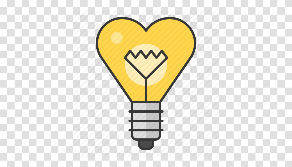 Bright Bulb Electric Heart Heart Bulb Light Lightbulb Icon Transparent Png