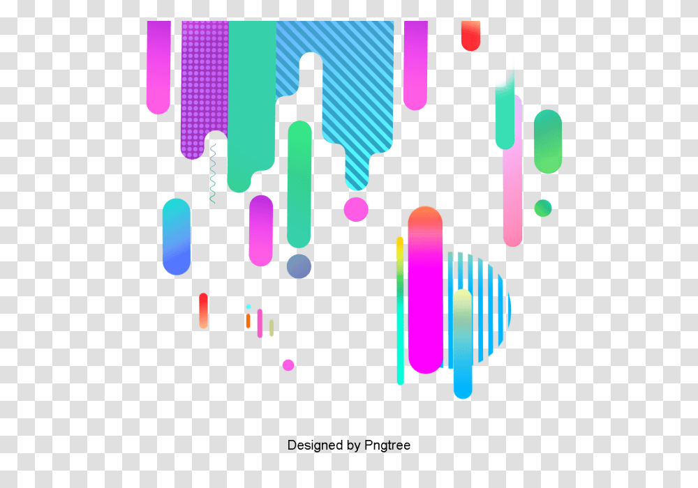 Bright Color Geometry Flat Gradient Line Colorful Geometric, Paper Transparent Png