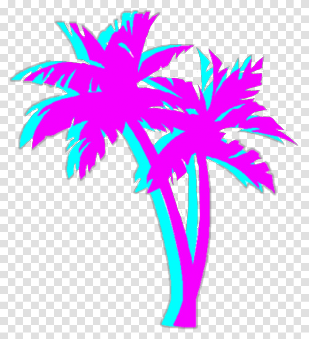 Bright Colorful Neon Aesthetic Tumblr Neon Palm Tree, Light Transparent Png