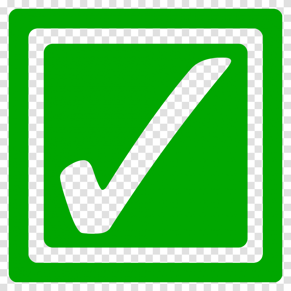 Bright Green Checkbox Checked, Axe, Tool, Sign Transparent Png