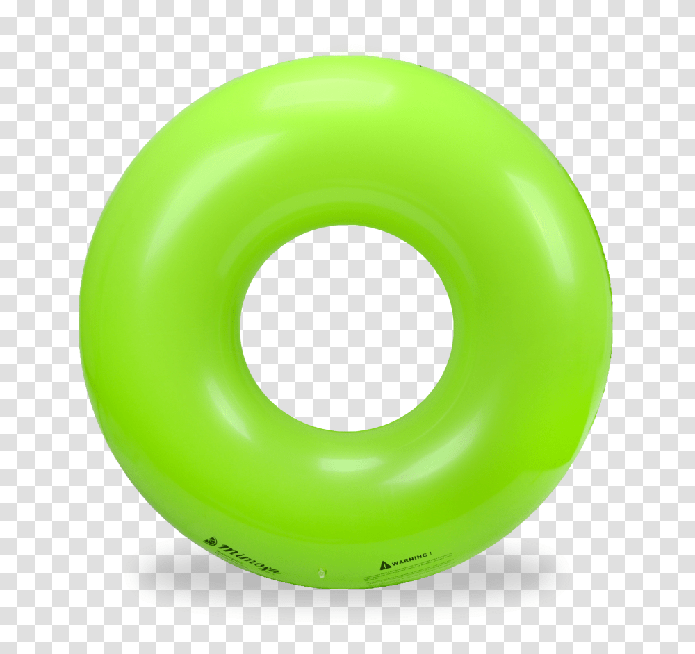 Bright Green Round Tube Pool Float, Life Buoy, Plant, Food, Inflatable Transparent Png
