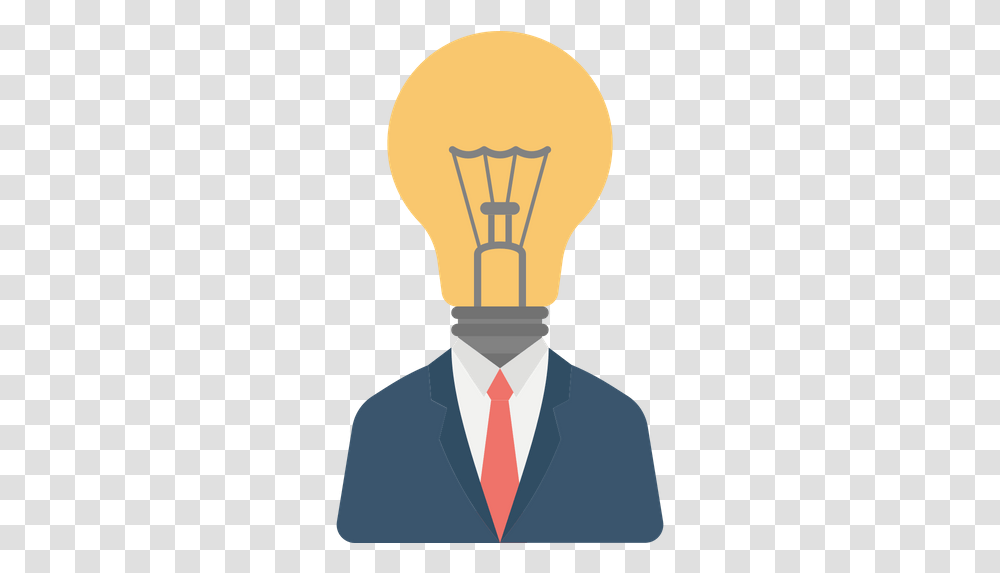 Bright Idea Icon Of Flat Style Available In Svg Eps Suit Separate, Light, Lightbulb, Tie, Accessories Transparent Png