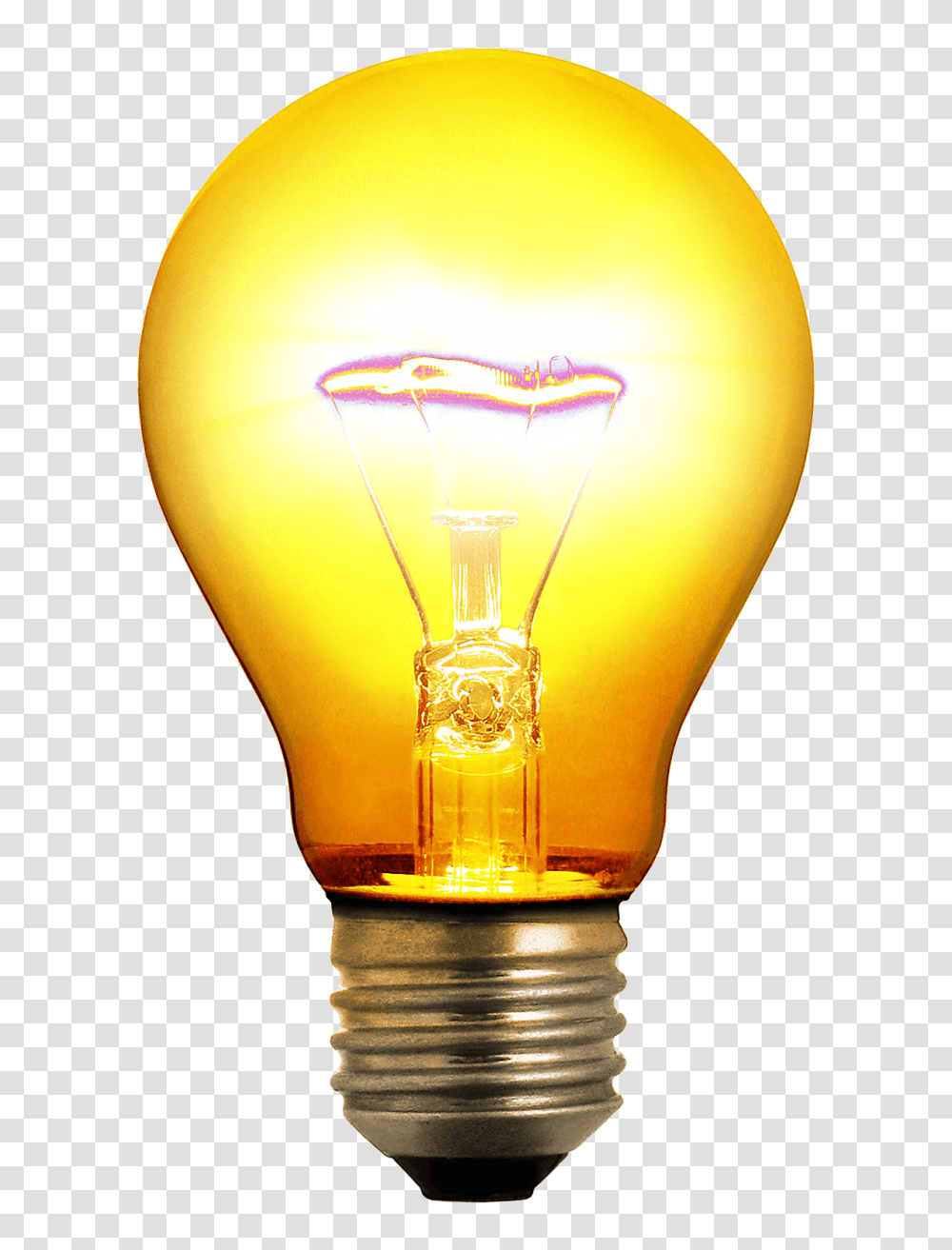 Bright Yellow Bulb, Lamp, Light, Lightbulb Transparent Png