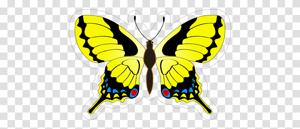 Bright Yellow Butterfly Sticker Papillon Insecte, Invertebrate, Animal, Wasp, Bee Transparent Png