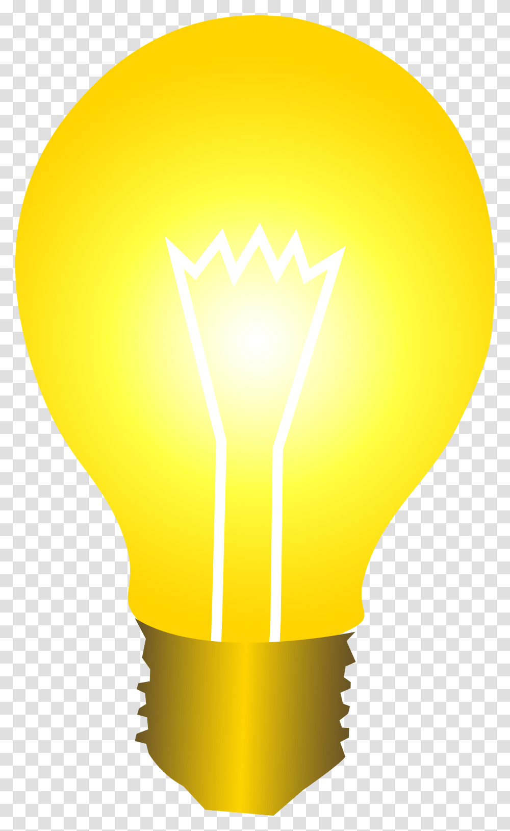 Bright Yellow Idea Light Bulb, Lightbulb, Lamp Transparent Png