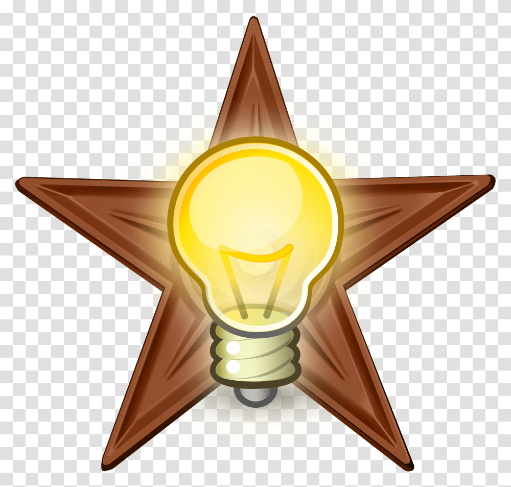 Brilliant Idea Barnstar Hires Global Warming, Light, Lamp, Star Symbol Transparent Png