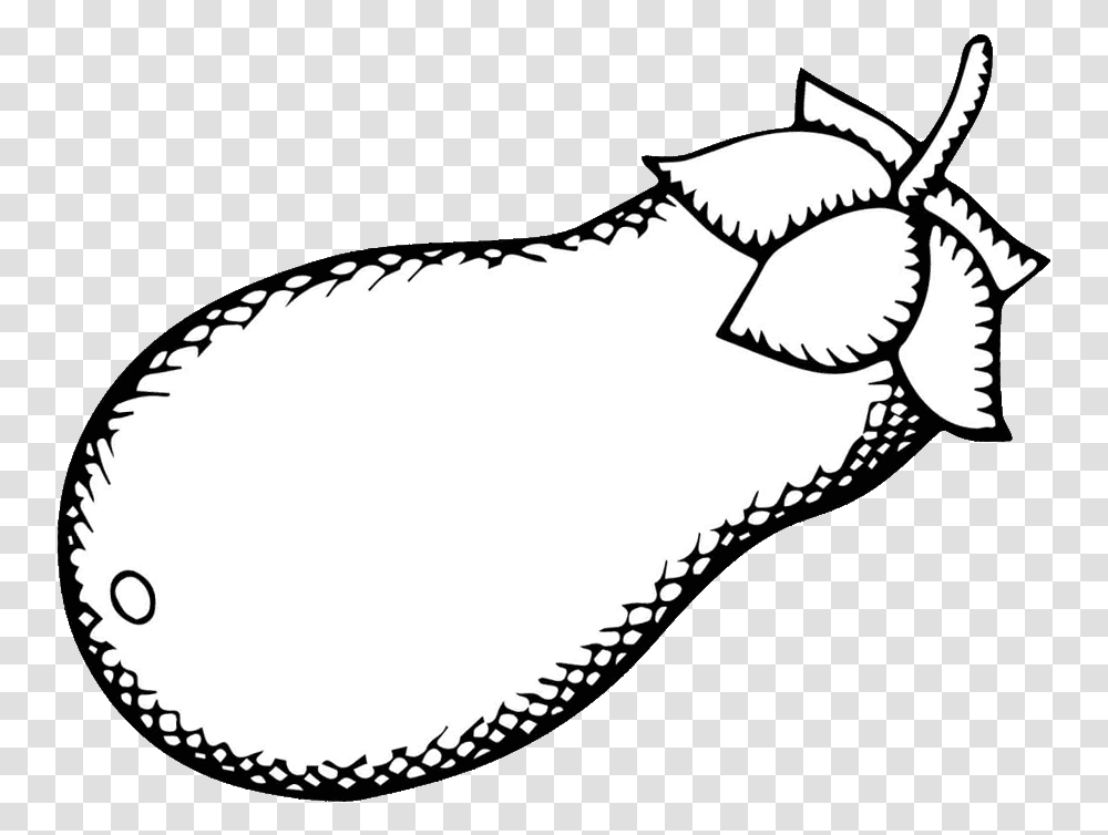 Brinjal Clipart Black And White Illustration, Animal, Mammal, Sea Life, Seed Transparent Png