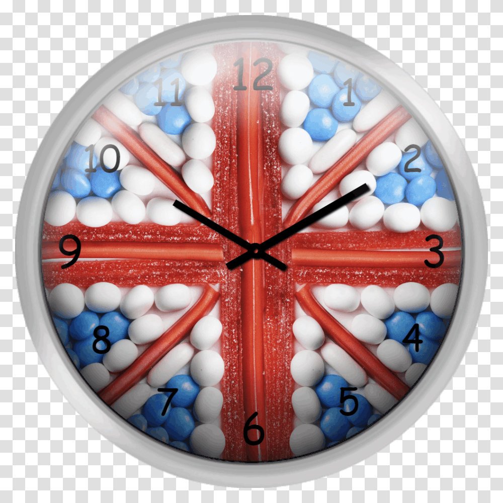 British Flag Made Out Of Sweets And Candy Circle, Sphere, Clock, Ornament, Analog Clock Transparent Png