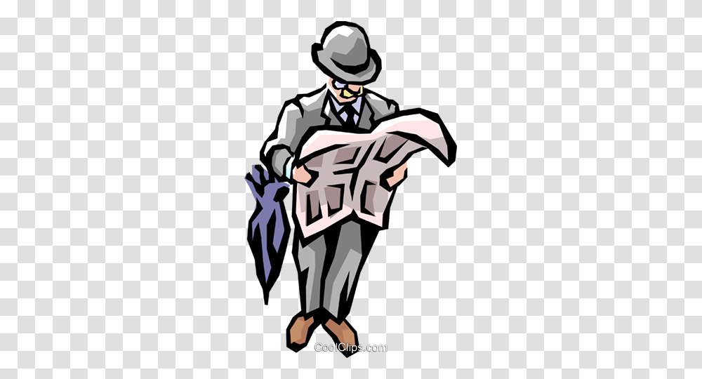 British Man Reading Paper Royalty Free Vector Clip Art, Person, Hand Transparent Png