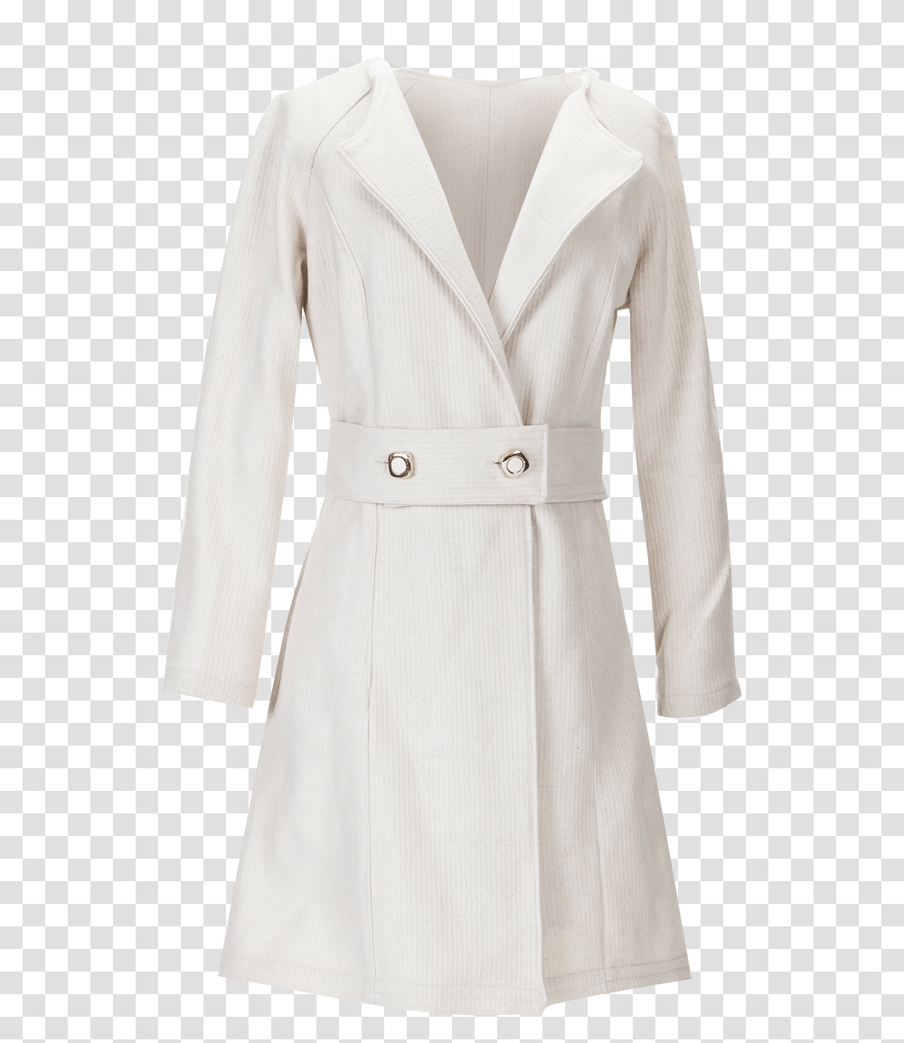 British Steele Winter White Wool Coat, Apparel, Lab Coat, Long Sleeve Transparent Png