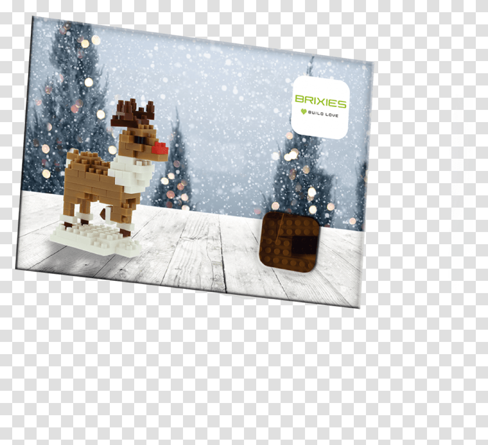 Brixies Postcard Reindeer Snow, Minecraft, Poster, Advertisement, Paper Transparent Png