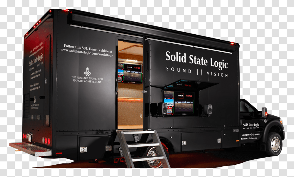 Broadcast Demo Vehicle Mobile Production Broadcast, LCD Screen, Monitor, Electronics, Wheel Transparent Png