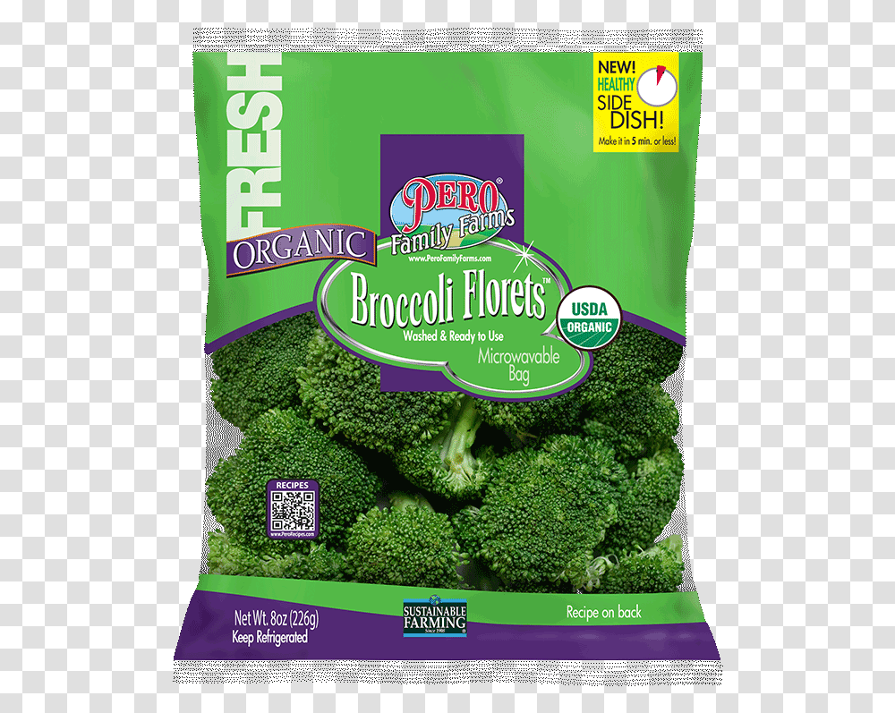 Broccoli Florets Pero Family Farms Broccoli, Plant, Vegetable, Food, Poster Transparent Png