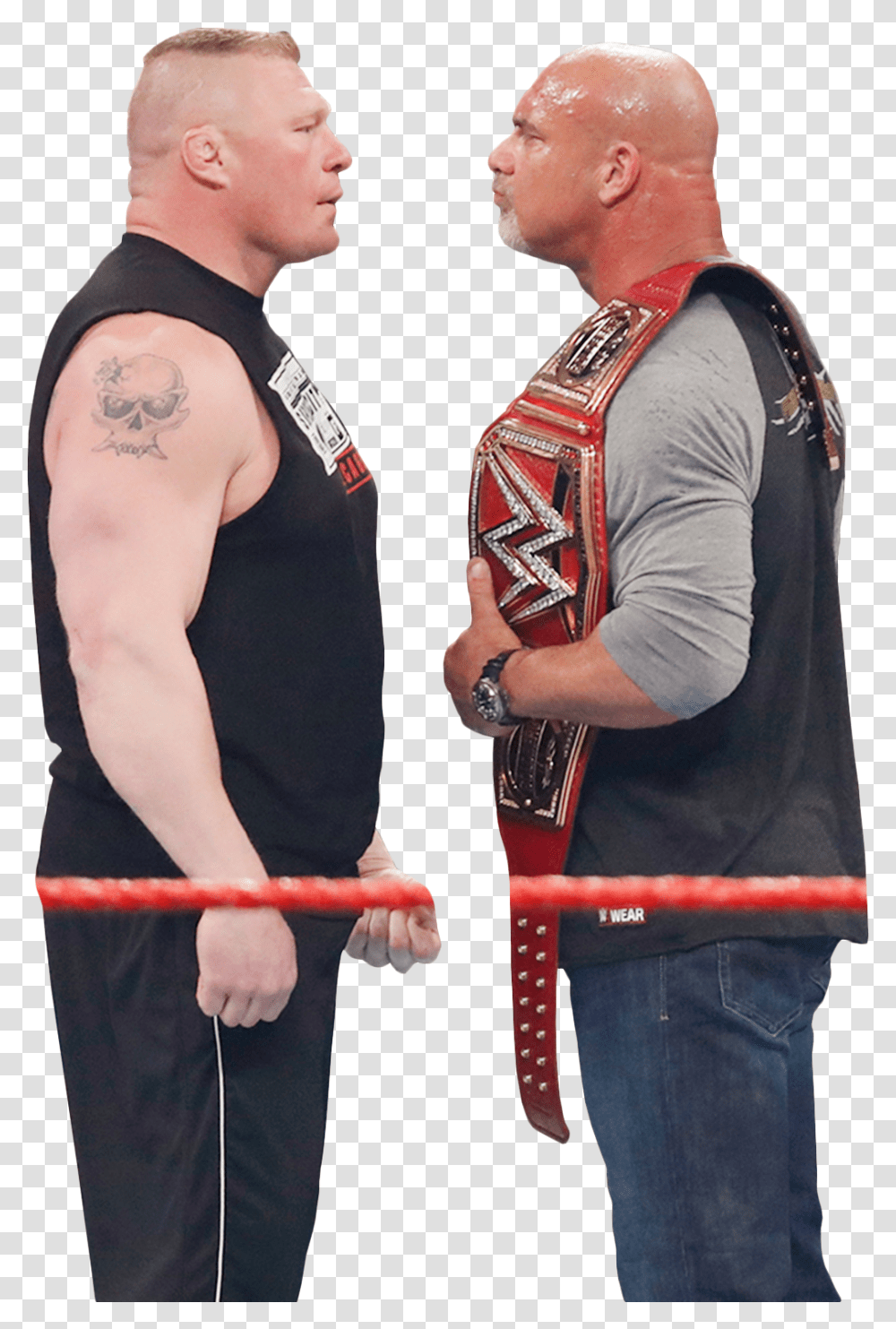 Brock Lesnar Roman Reigns Wrestlemania 33 Professional Roman Reigns Face To Face, Skin, Person, Sport Transparent Png