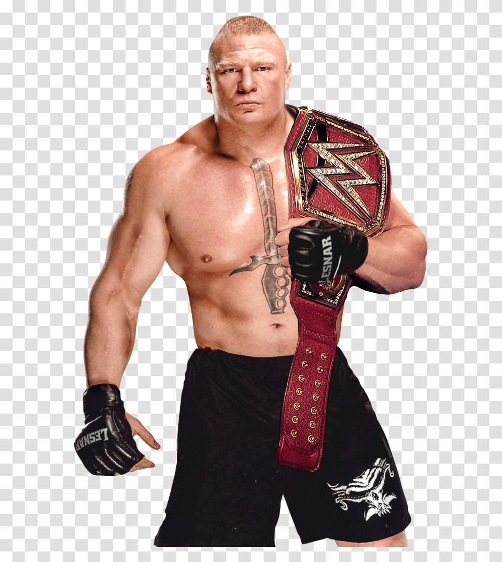 Brock Lesnar With Belt, Person, Human, Skin, Sport Transparent Png