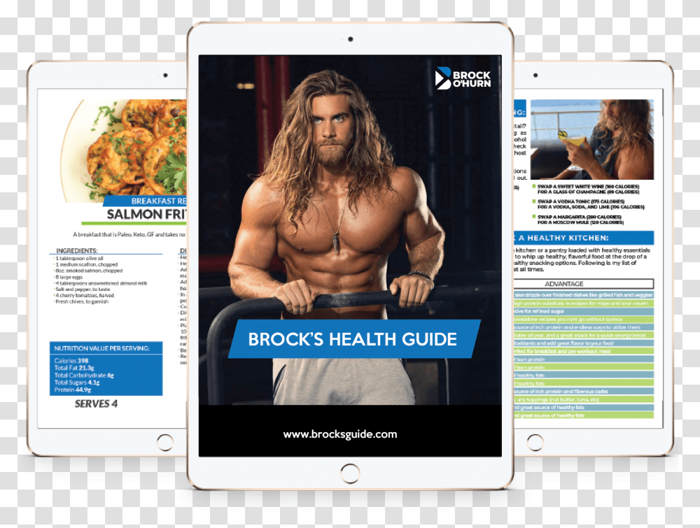 Brock O Hurn New Year Download Long Hair Bodybuilder With Beard, Person, Human, Computer, Electronics Transparent Png