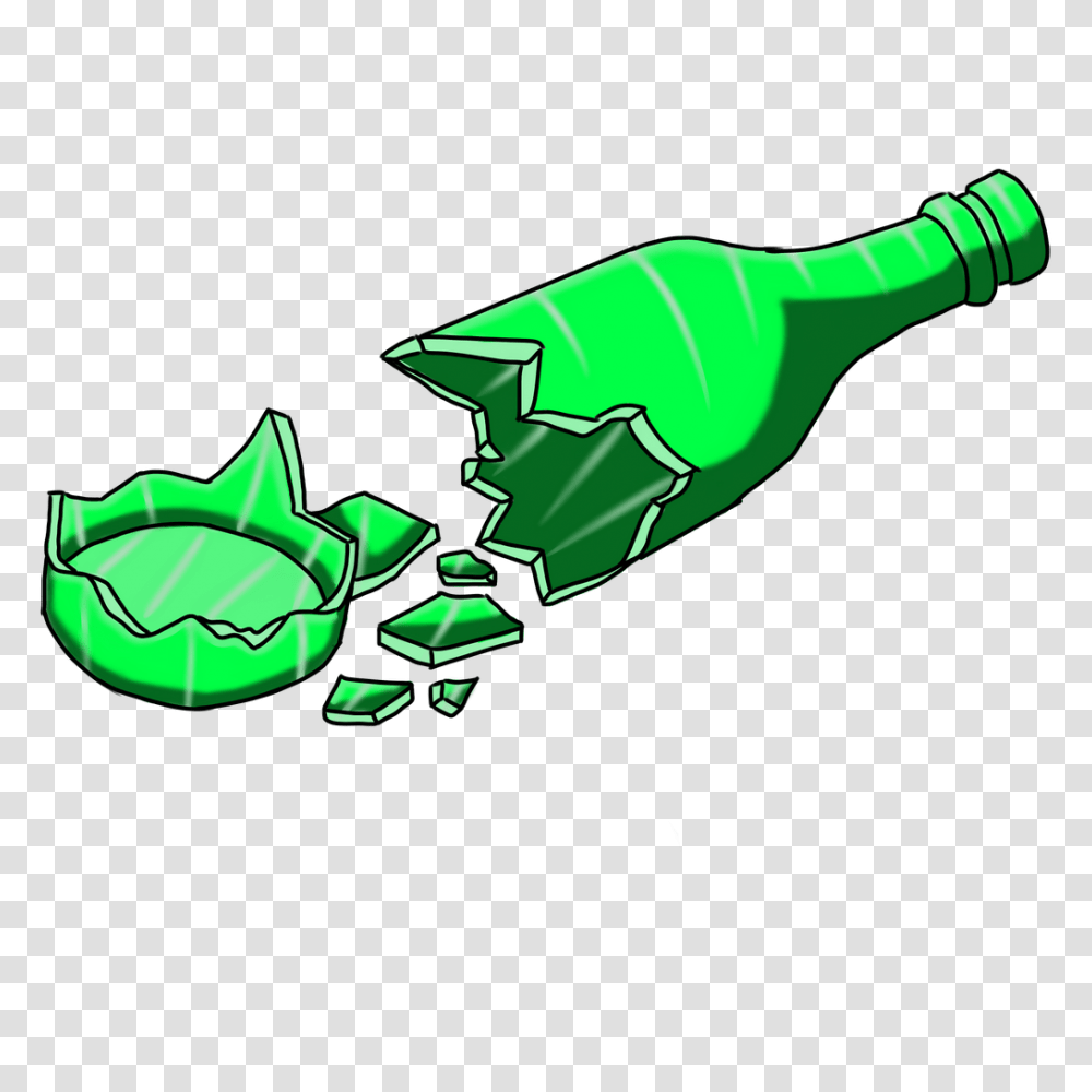 Broken Bottle, Drink, Green, Recycling Symbol, Plant Transparent Png