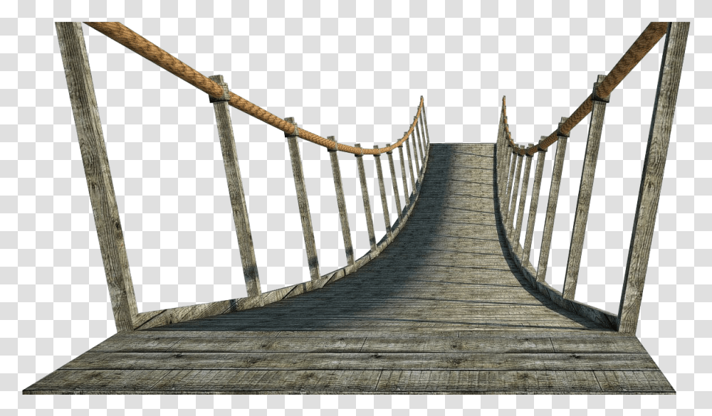 Broken Bridge Clipart Rope Bridge, Building, Suspension Bridge, Boardwalk, Staircase Transparent Png