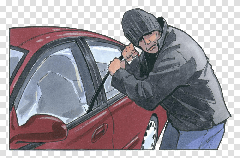 Broken Car Theft Car, Person, Vehicle, Transportation, Windshield Transparent Png