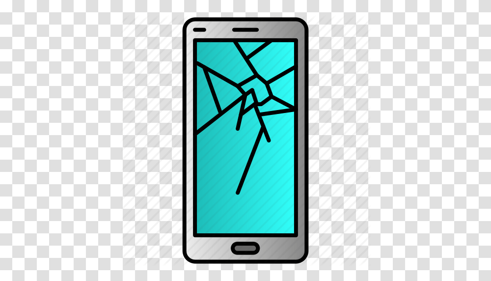 Broken Cracked Phone Screen Shattered Icon, Electronics, Mobile Phone, Cell Phone, Clock Tower Transparent Png