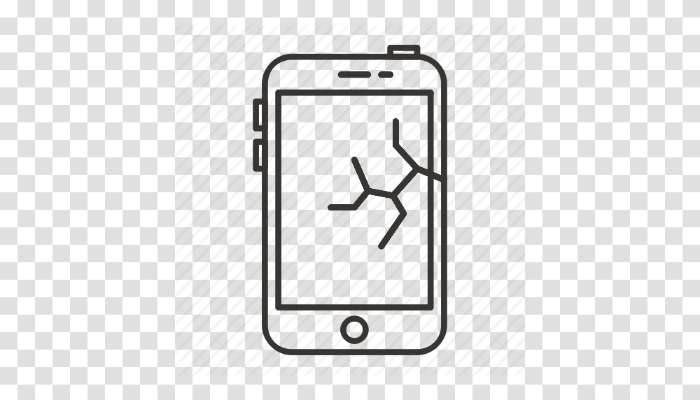 Broken Display Iphone Mobile Phone Screen Smartphoe Icon, Number, Rug Transparent Png