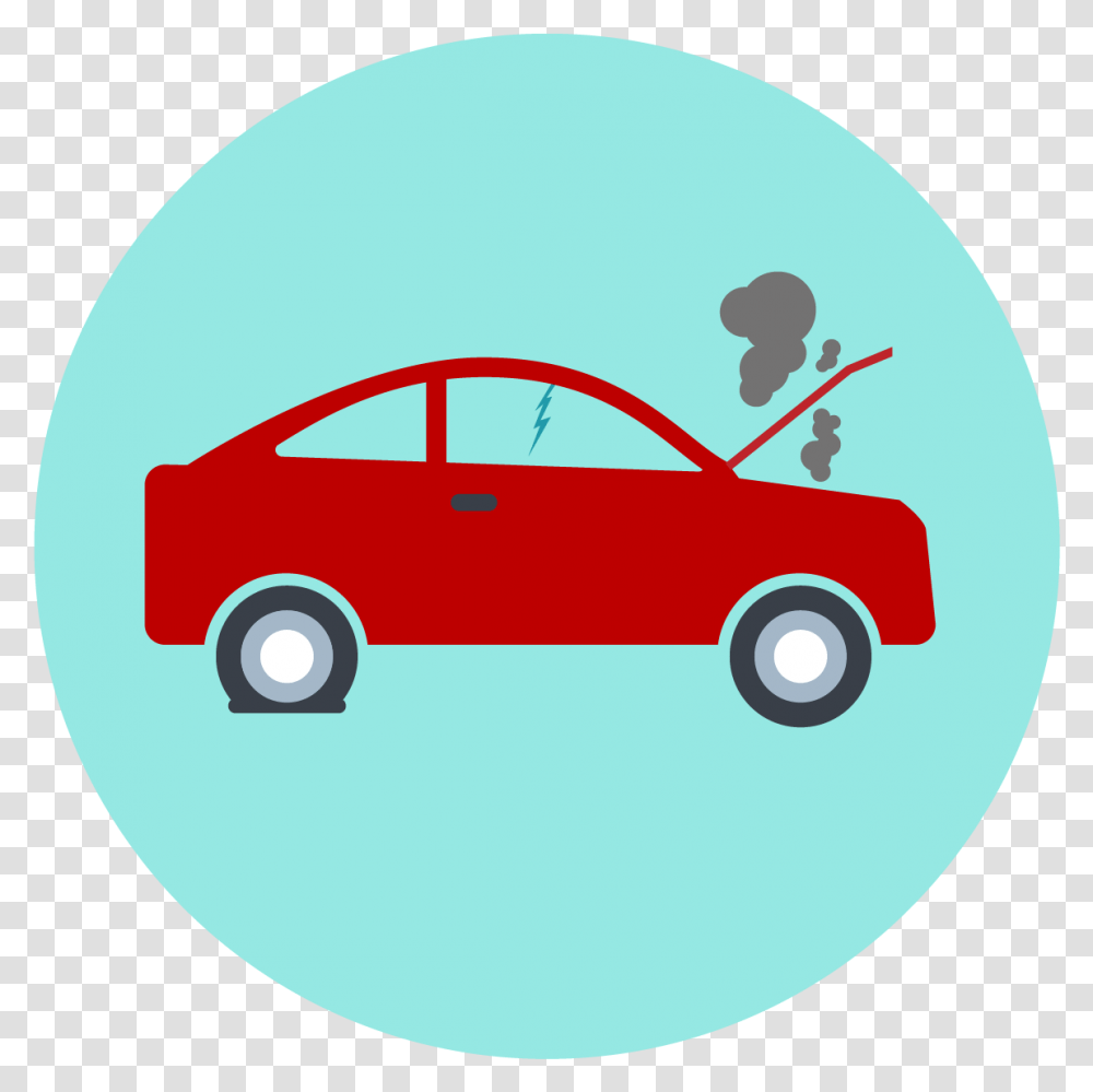 Broken Down Car Illustration, Vehicle, Transportation, Sports Car, Wheel Transparent Png