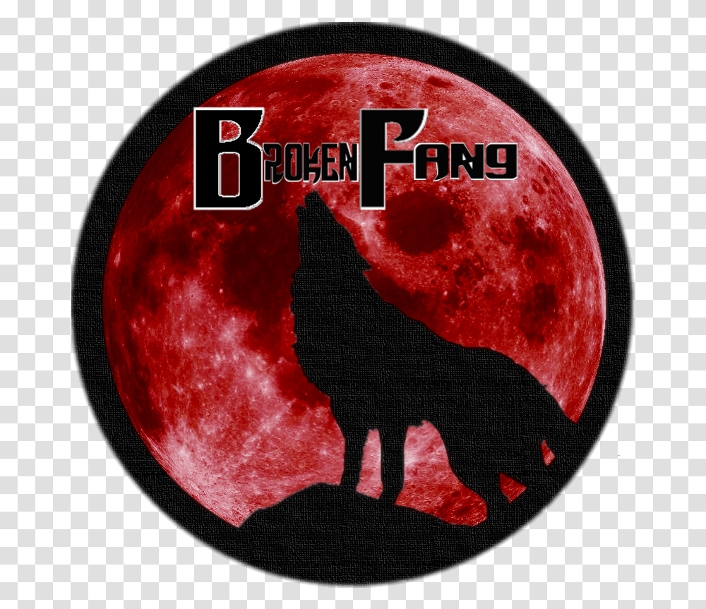 Broken Fang Clan Emblem Wolf With The Red Moon, Nature, Outdoors, Astronomy, Outer Space Transparent Png