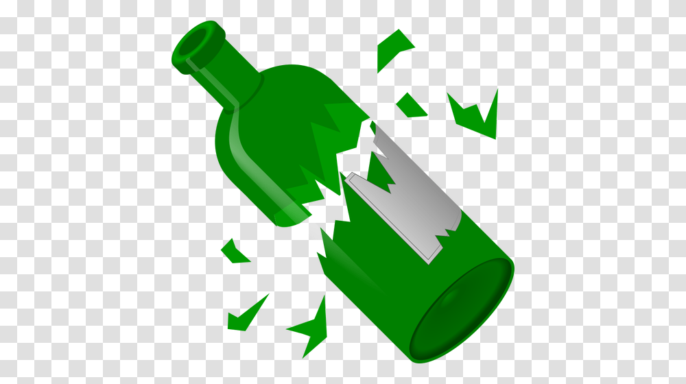 Broken Green Bottle Vector Image, Recycling Symbol, Axe, Tool Transparent Png