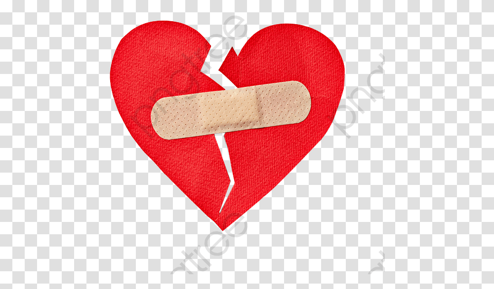 Broken Heart Clipart Bandaid Band Aid Over Broken Heart, First Aid, Bandage, Rug, Plectrum Transparent Png