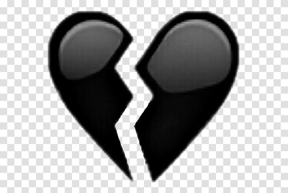 Broken Heart Clipart Black Heart Break Emoji, Hand, Light, Cushion, Plectrum Transparent Png