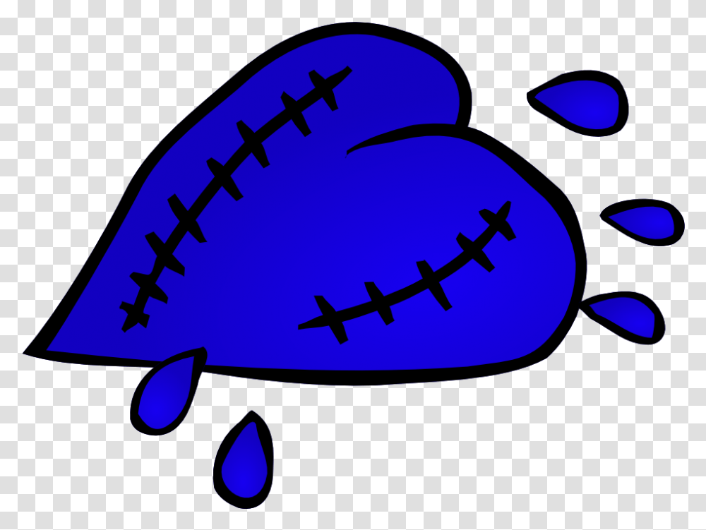 Broken Heart Clipart Half Blue Animated Broken Hearts, Team Sport, Sports, Baseball, Softball Transparent Png