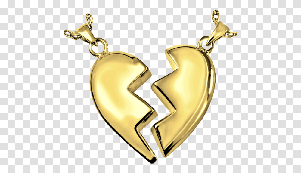 Broken Heart Cremation Jewelry Gebroken Hart Goud, Pendant, Accessories, Accessory, Locket Transparent Png