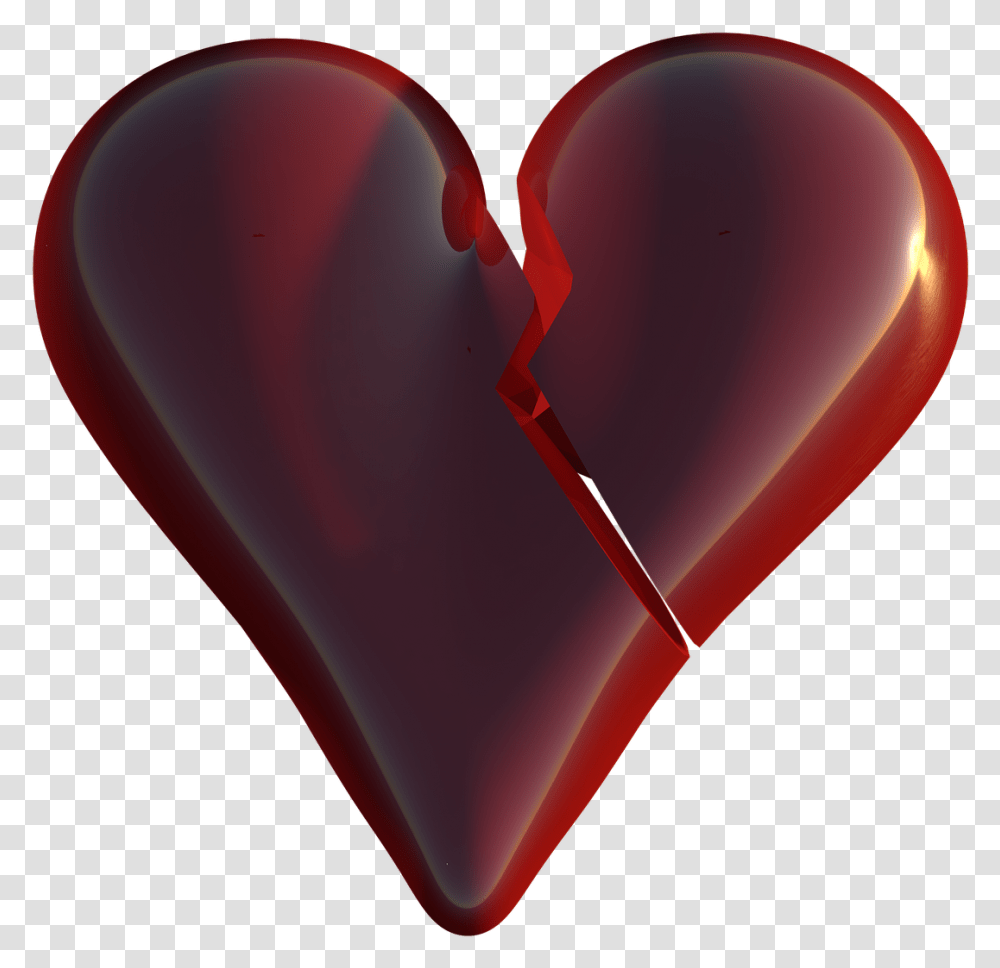 Broken Heart Heart Broken Love Valentine Red Break Heart, Cushion, Pillow Transparent Png