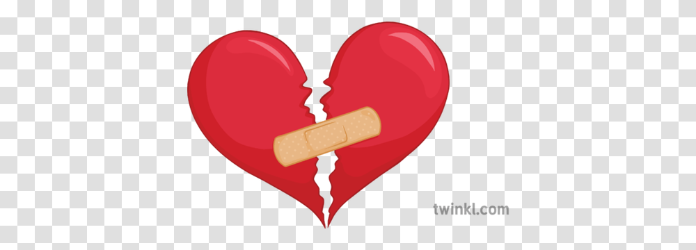 Broken Heart Illustration Twinkl Broken Heart With Plaster, Sweets, Food, Confectionery, Rubber Eraser Transparent Png