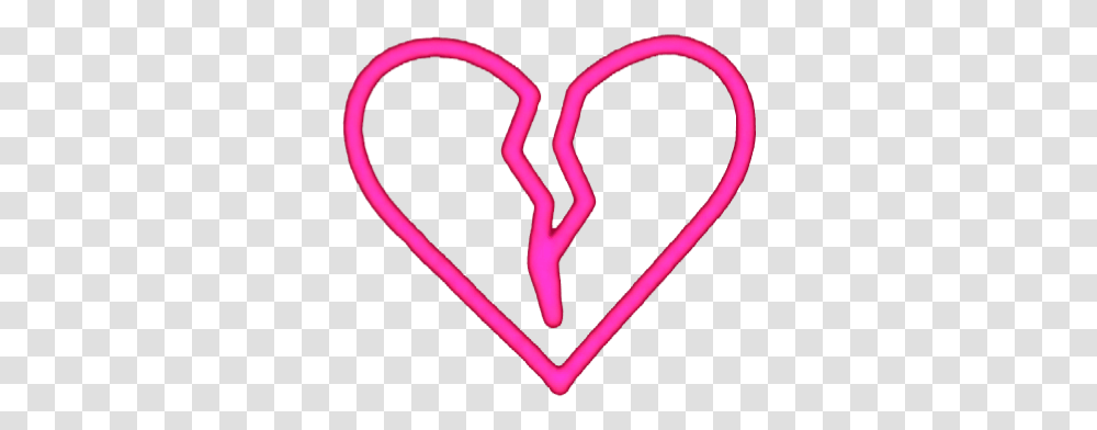 Broken Heart Iphone Emoji Heartbreak Neon Broken Heart, Light, Symbol, Hand, Label Transparent Png