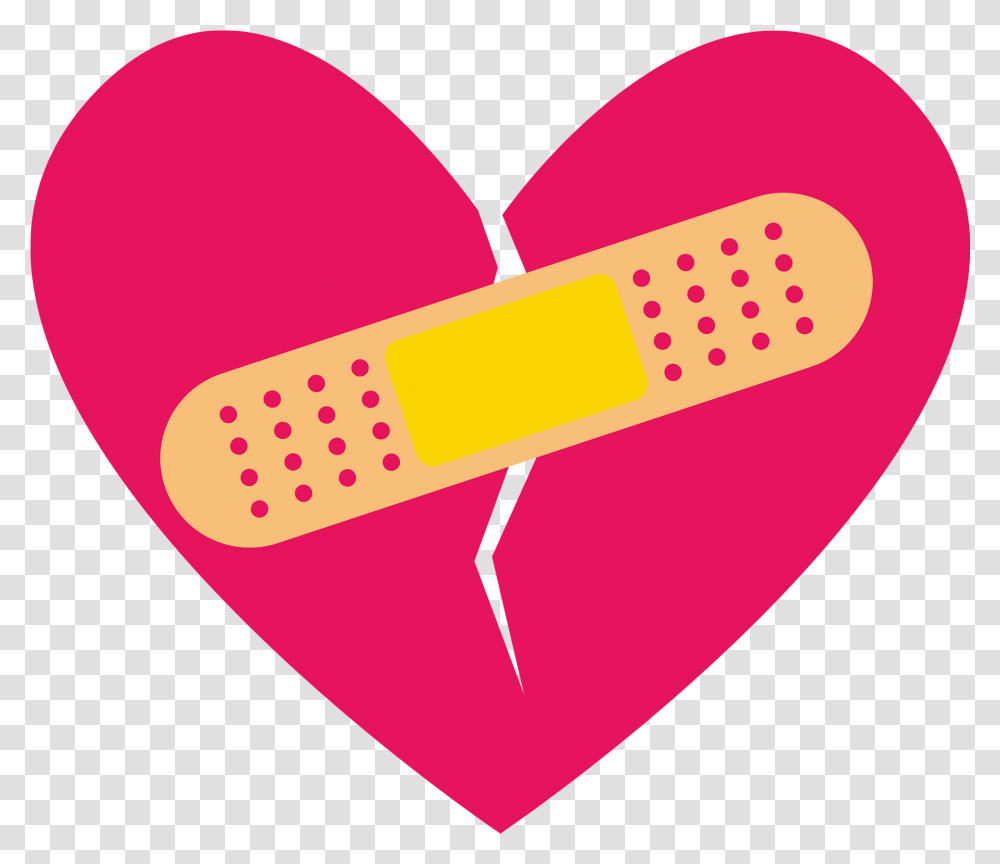 Broken Heart Is Repaired With A Bandage Clipart Free Medical Supply, First Aid, Plectrum, Rubber Eraser, Electronics Transparent Png