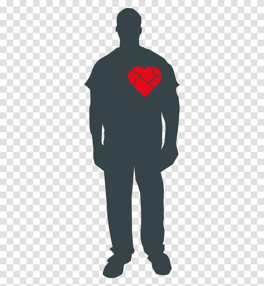 Broken Heart Outline Clipart Free Clipart, Silhouette, Sleeve, Person Transparent Png