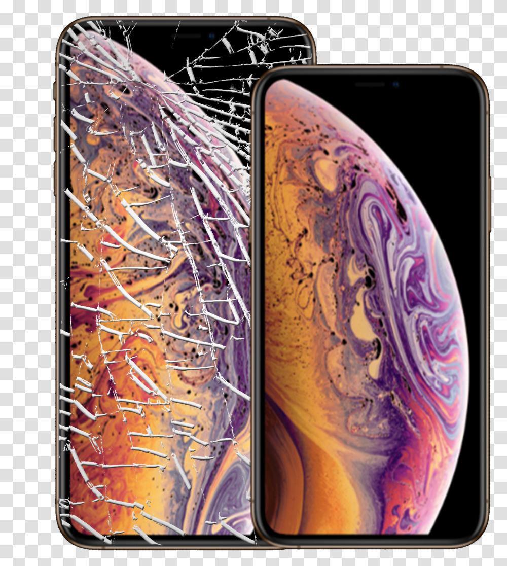 Broken Iphone X, Tattoo, Glass, Electronics Transparent Png