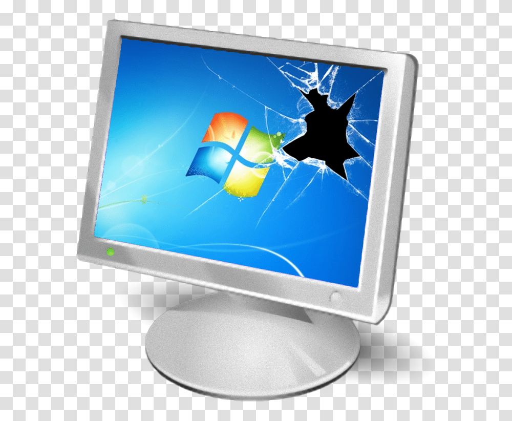 Broken Pc Cracked Screen Wallpaper Windows, Computer, Electronics, Monitor, Display Transparent Png