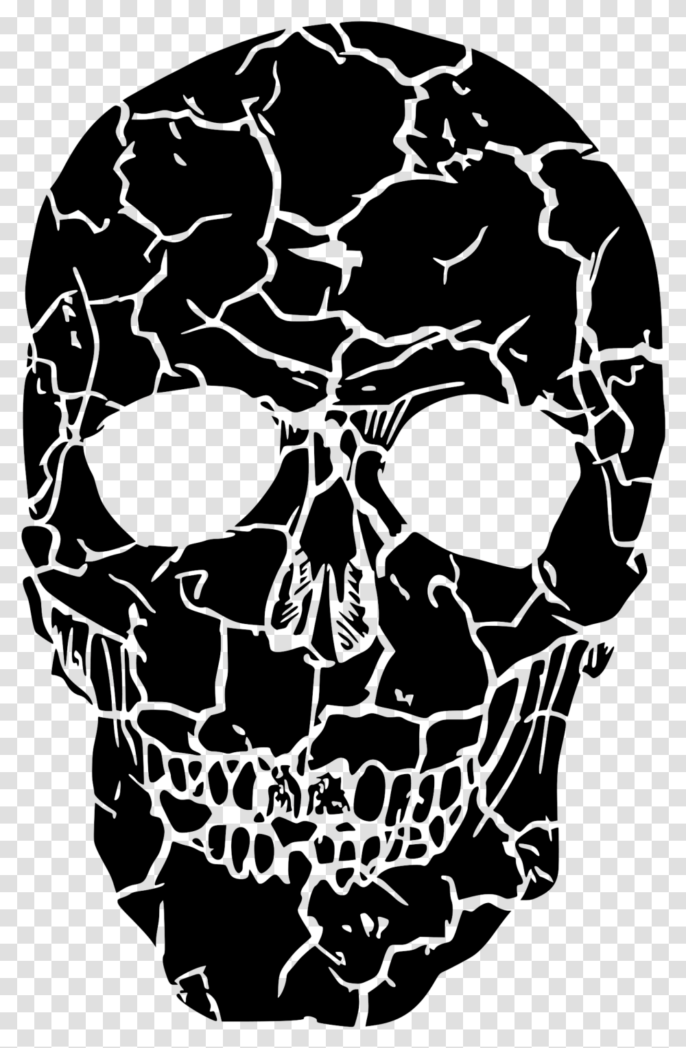 Broken Skull Broken Skull, Spider Web, Rug, Stencil Transparent Png